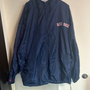 3XLT Majestic Lined Red Sox Windbreaker